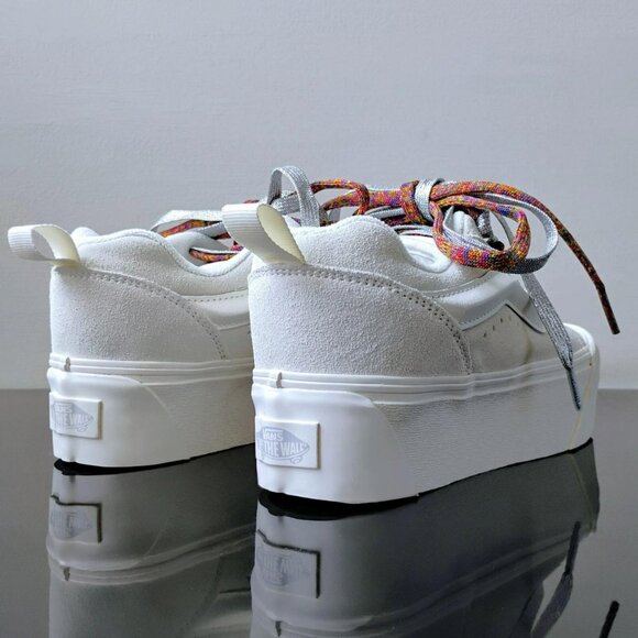 Vans Women Knu Stack/Platform Suede Sneaker in Amazing Laces Multi/Marshmallow - Picture 6 of 13